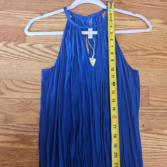 Ramy Brook New York Blue Cobalt Ruffle Dress Size Small - Picture 4 of 8